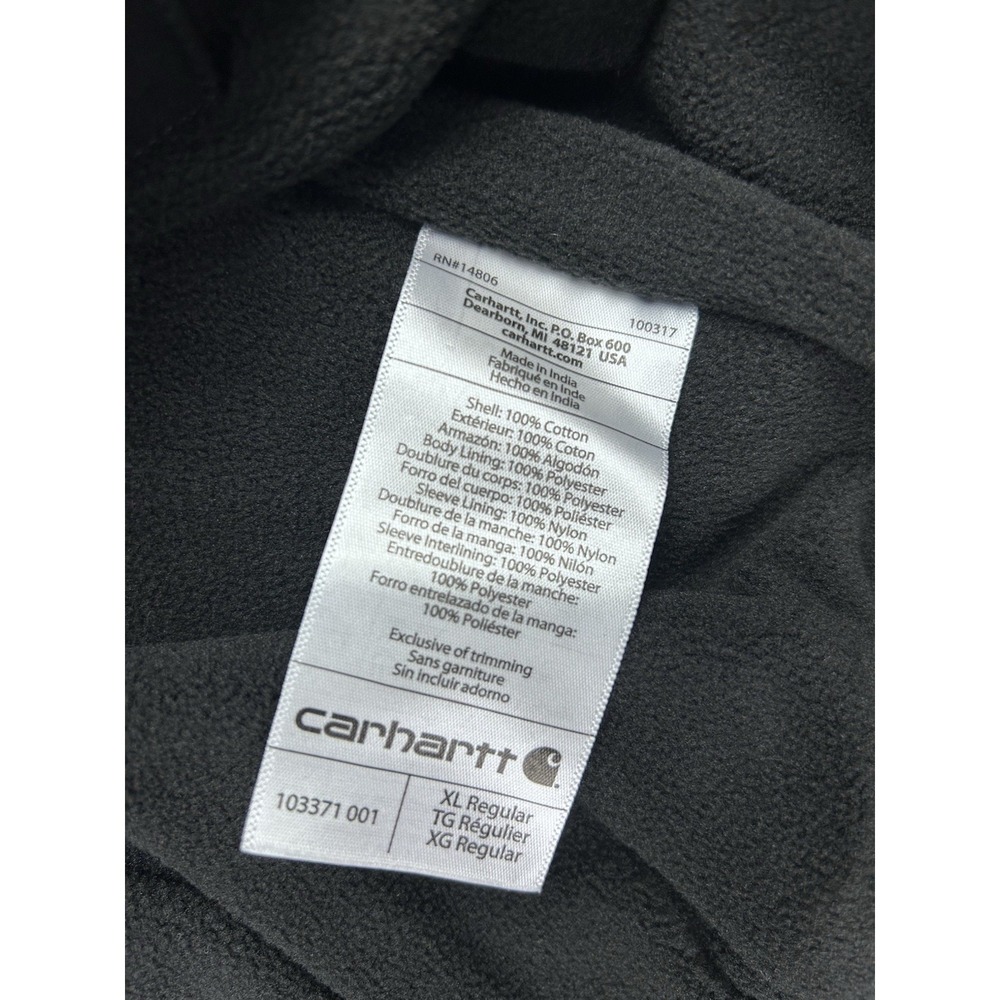 Carhartt Full Swing Armstrong Black Active Jacket Fleece Men's Size XL OJ3371-M - Picture 11 of 12